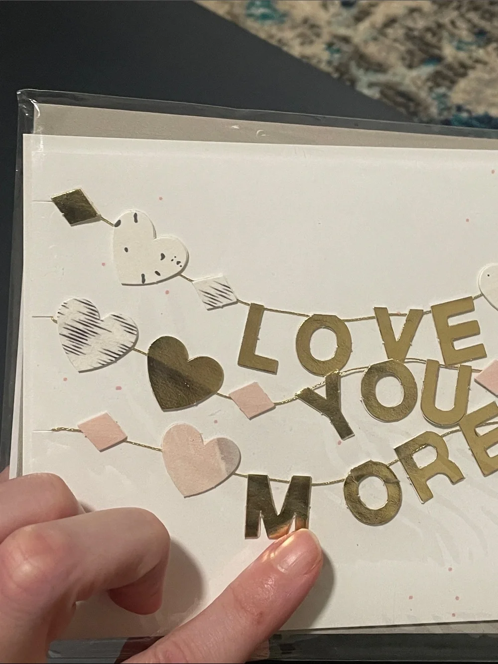 🖤5/$25 NWT hallmark signature greeting card and envelope gold banner love